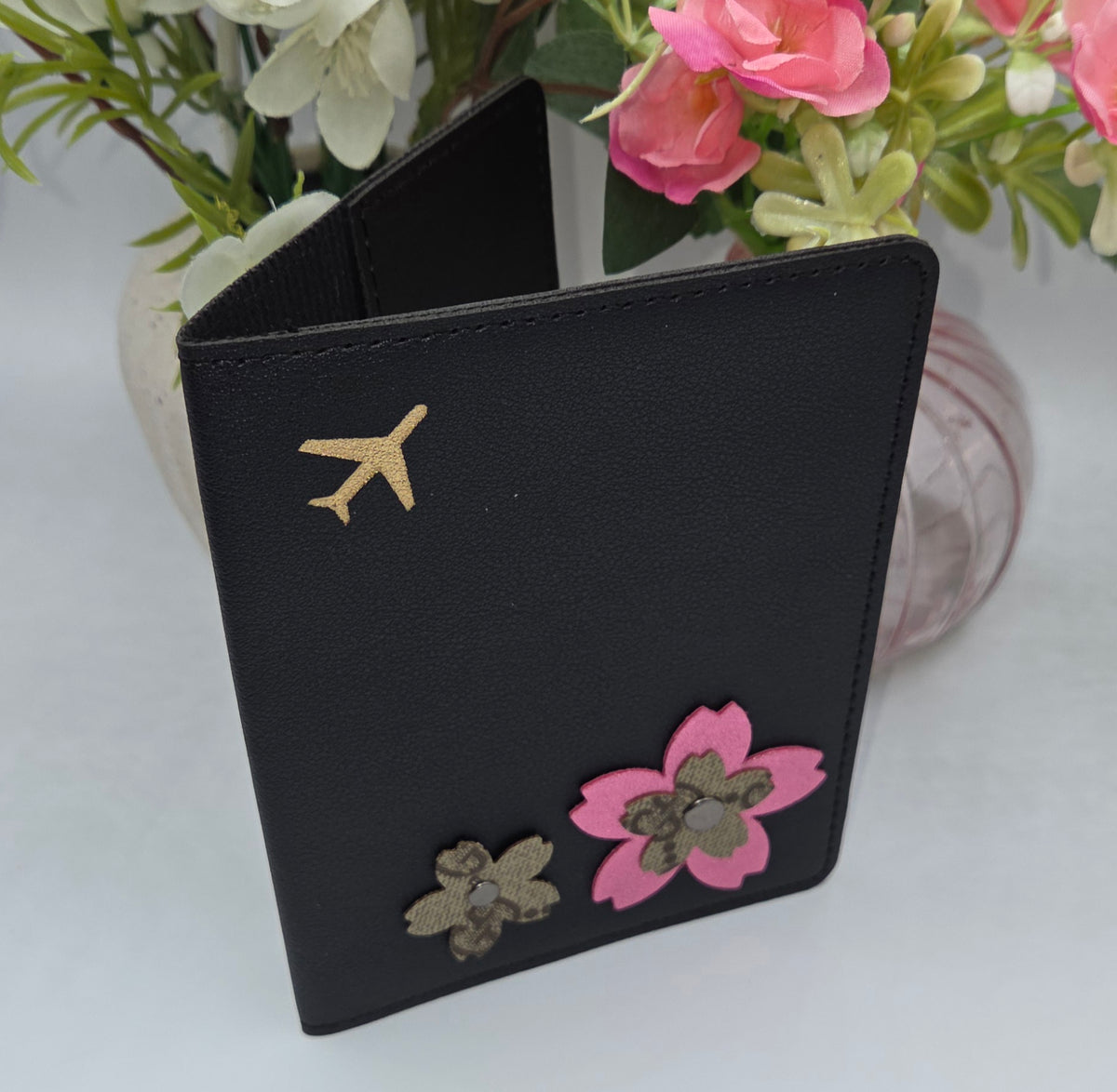 Upcycled Passport Holder Decorated with Authentic Gucci Canvas