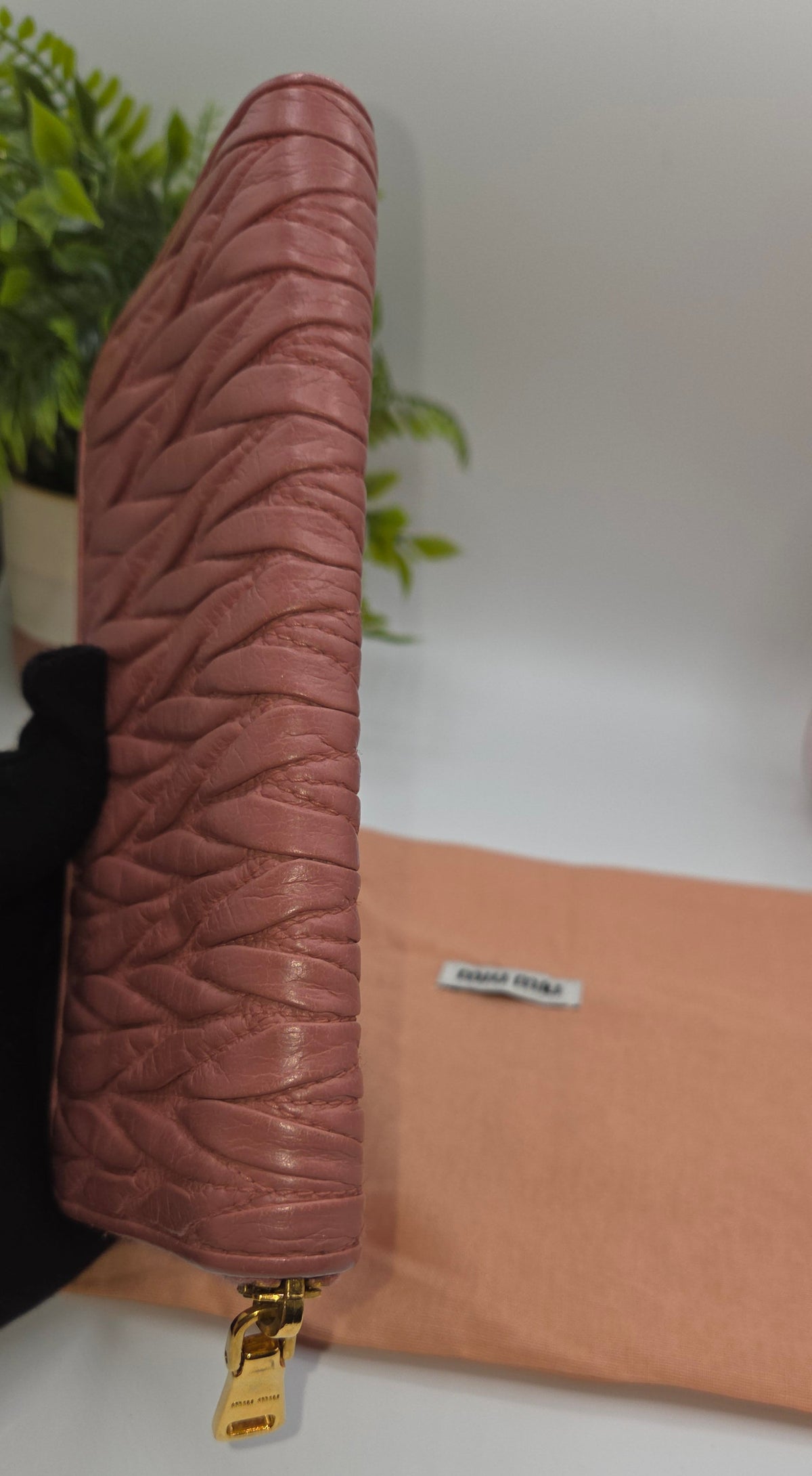 Pre-Loved Miu Miu Matelassé Nappa Leather Wallet