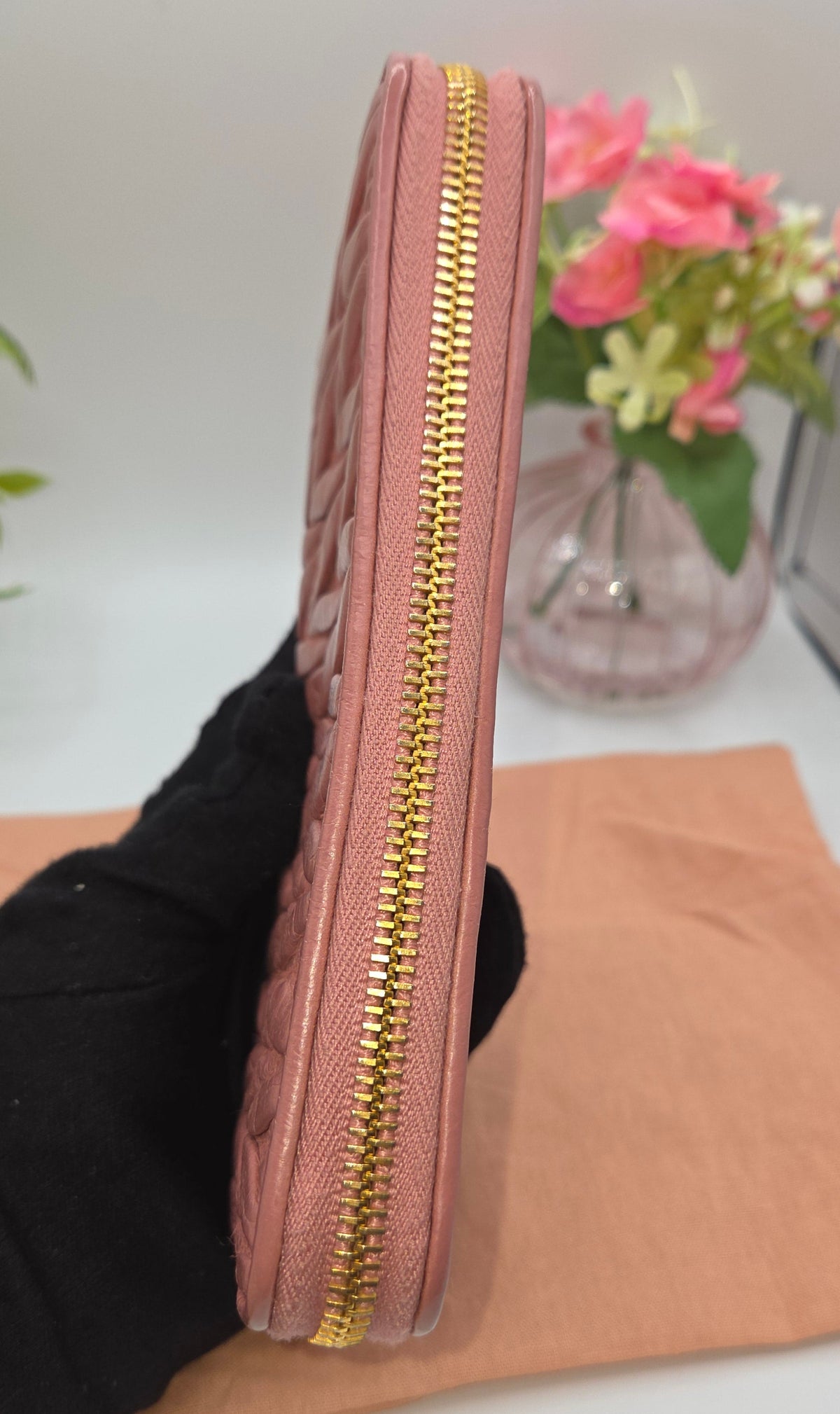 Pre-Loved Miu Miu Matelassé Nappa Leather Wallet