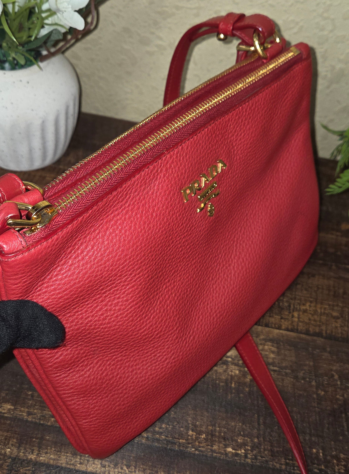Pre-Loved Prada Vitello Phenix Double Zip