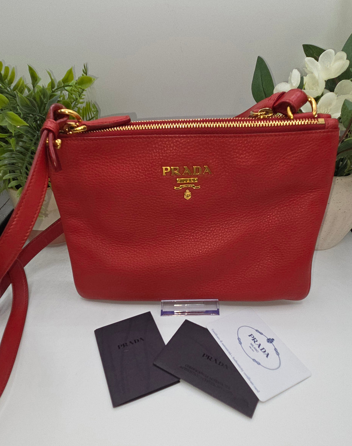 Pre-Loved Prada Vitello Phenix Double Zip
