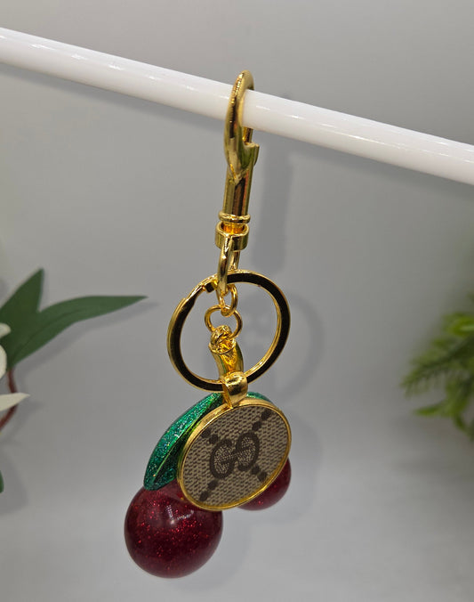 Upcycled GG Cherries Key Ring