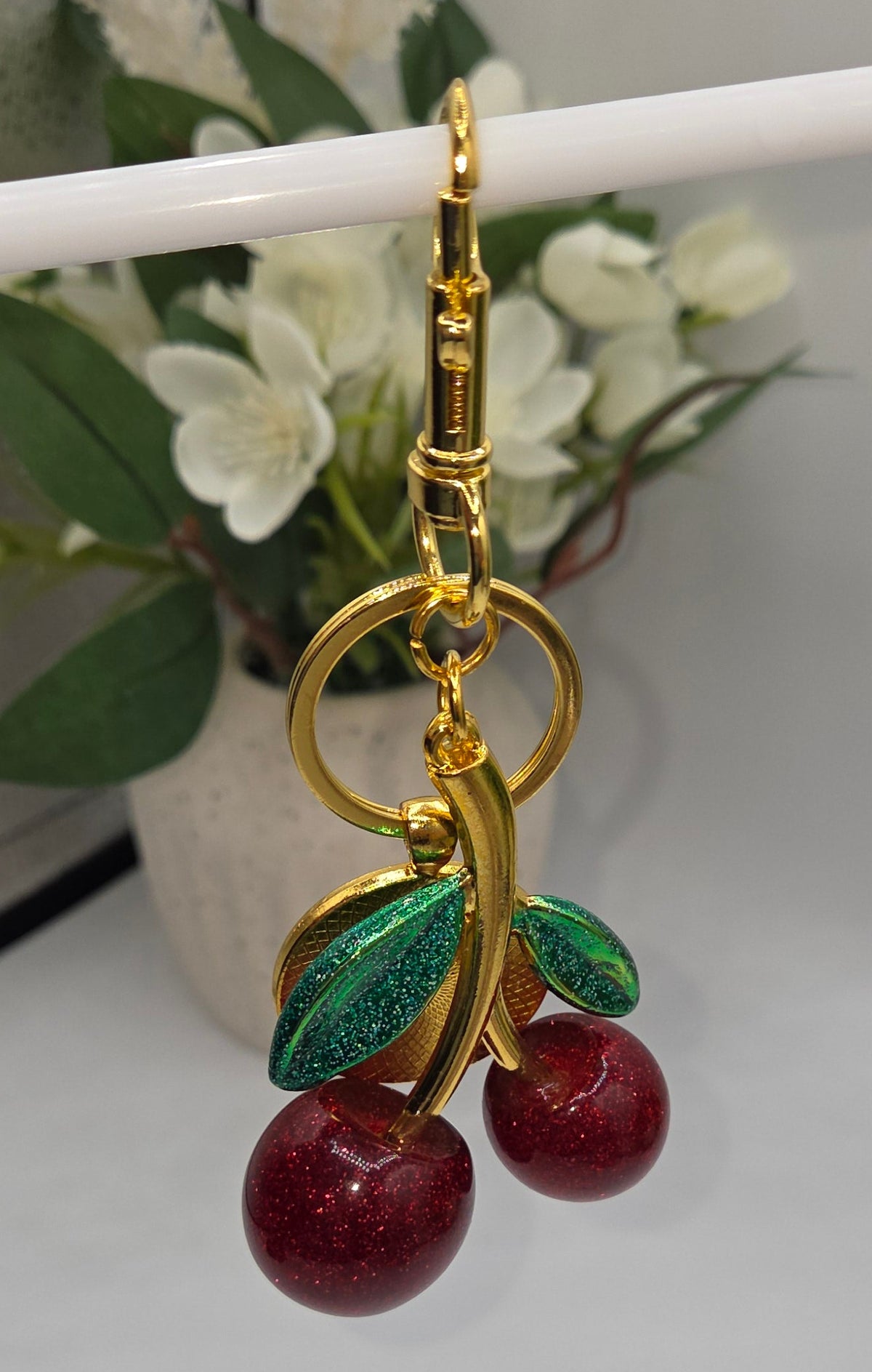 Upcycled GG Cherries Key Ring