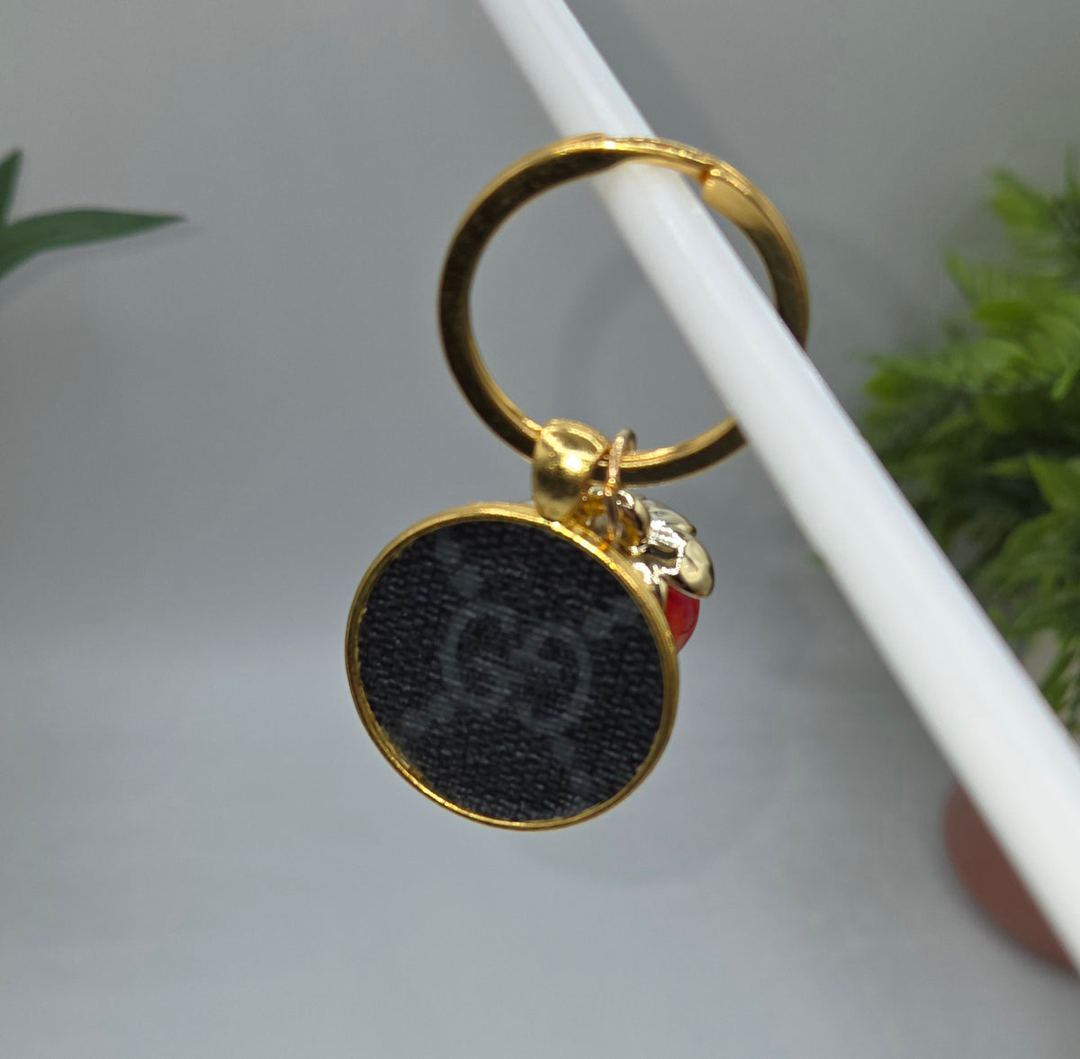 Upcycled GG Key Ring