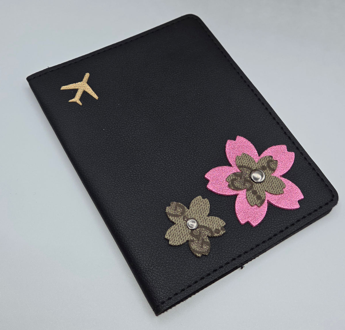 Upcycled Passport Holder Decorated with Authentic Gucci Canvas