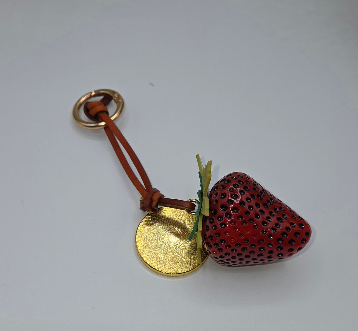 Upcycled GG Strawberry Key Ring