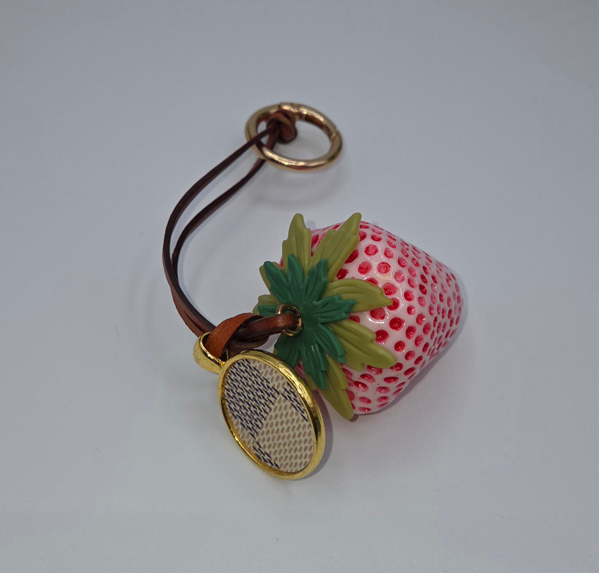 Upcycled LV Strawberry Key Ring