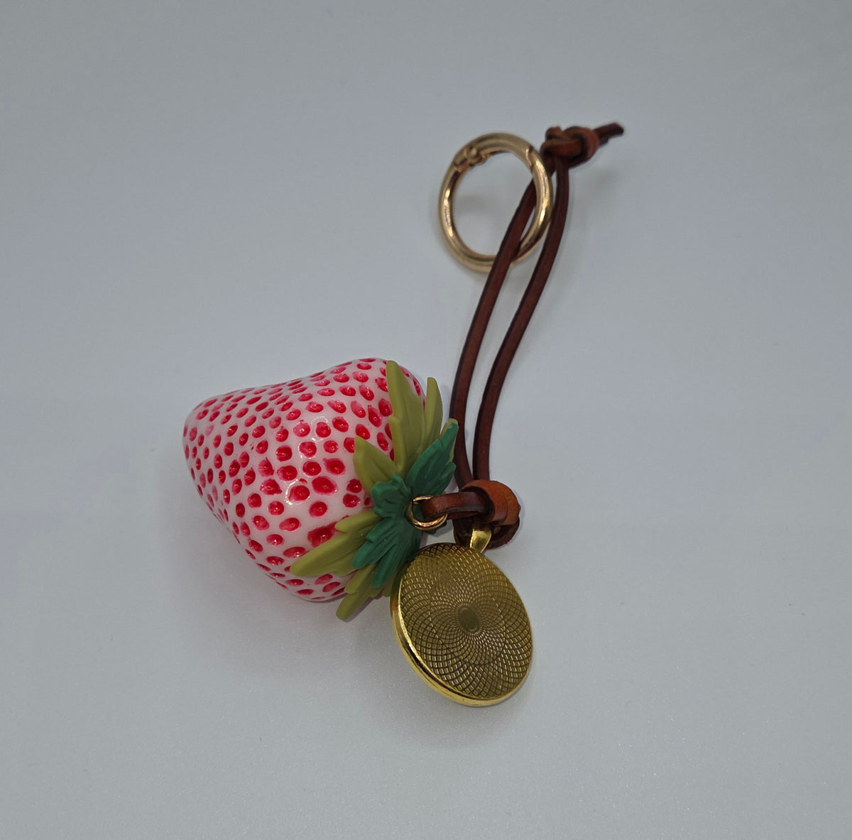 Upcycled LV Strawberry Key Ring