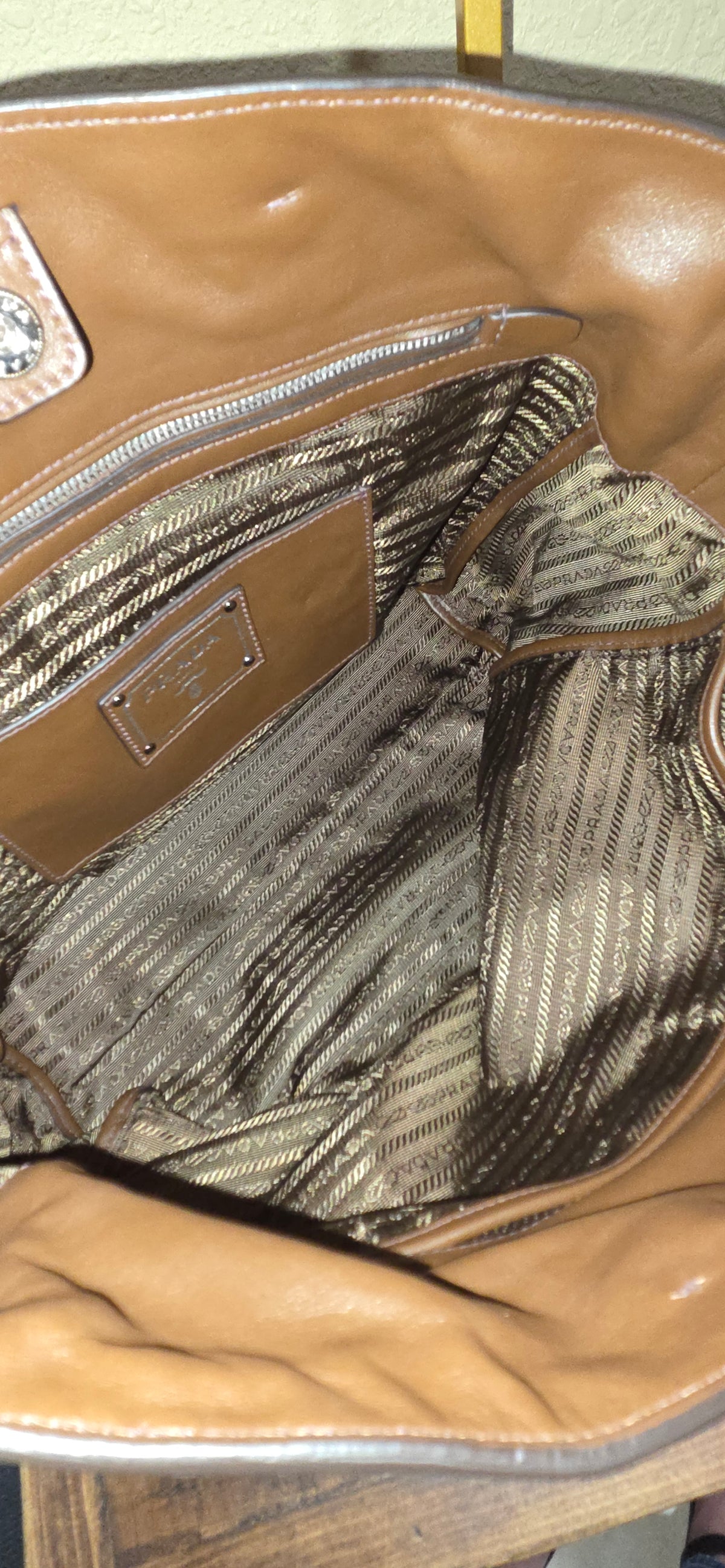 Pre-Loved  Prada Soft Calf Shopping Tote Palissandro