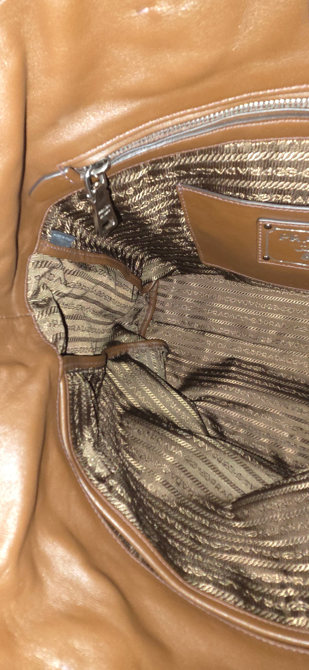 Pre-Loved  Prada Soft Calf Shopping Tote Palissandro