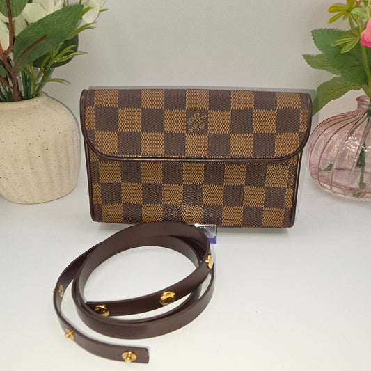 Pre-Loved Louis Vuitton Damier Ebene Pochette Florentine belt bag
