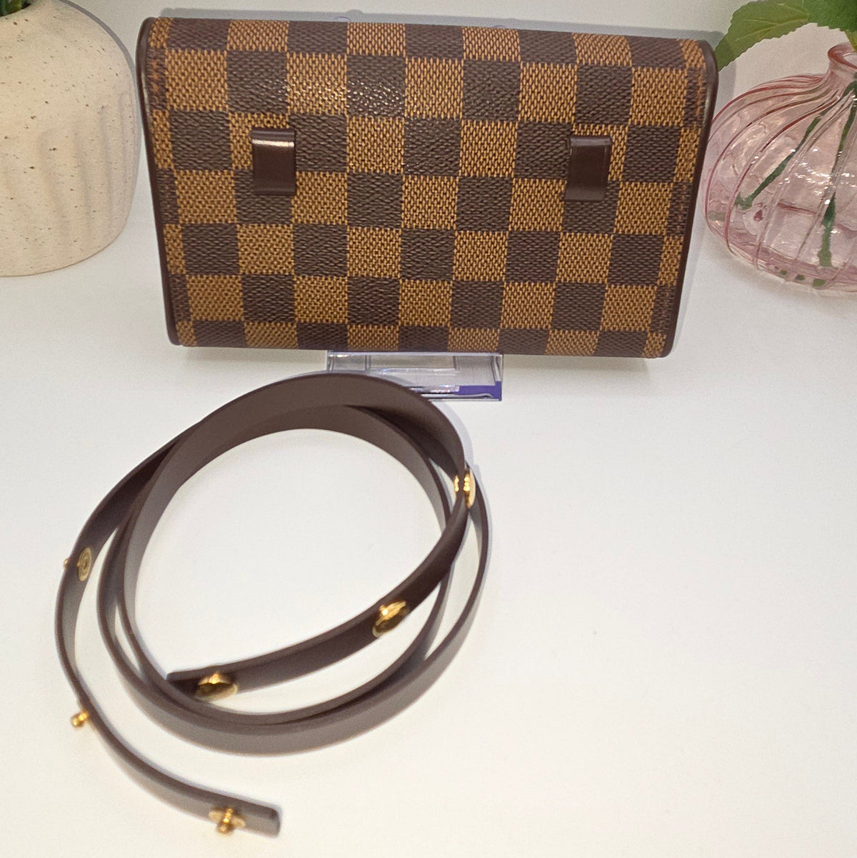 Pre-Loved Louis Vuitton Damier Ebene Pochette Florentine belt bag