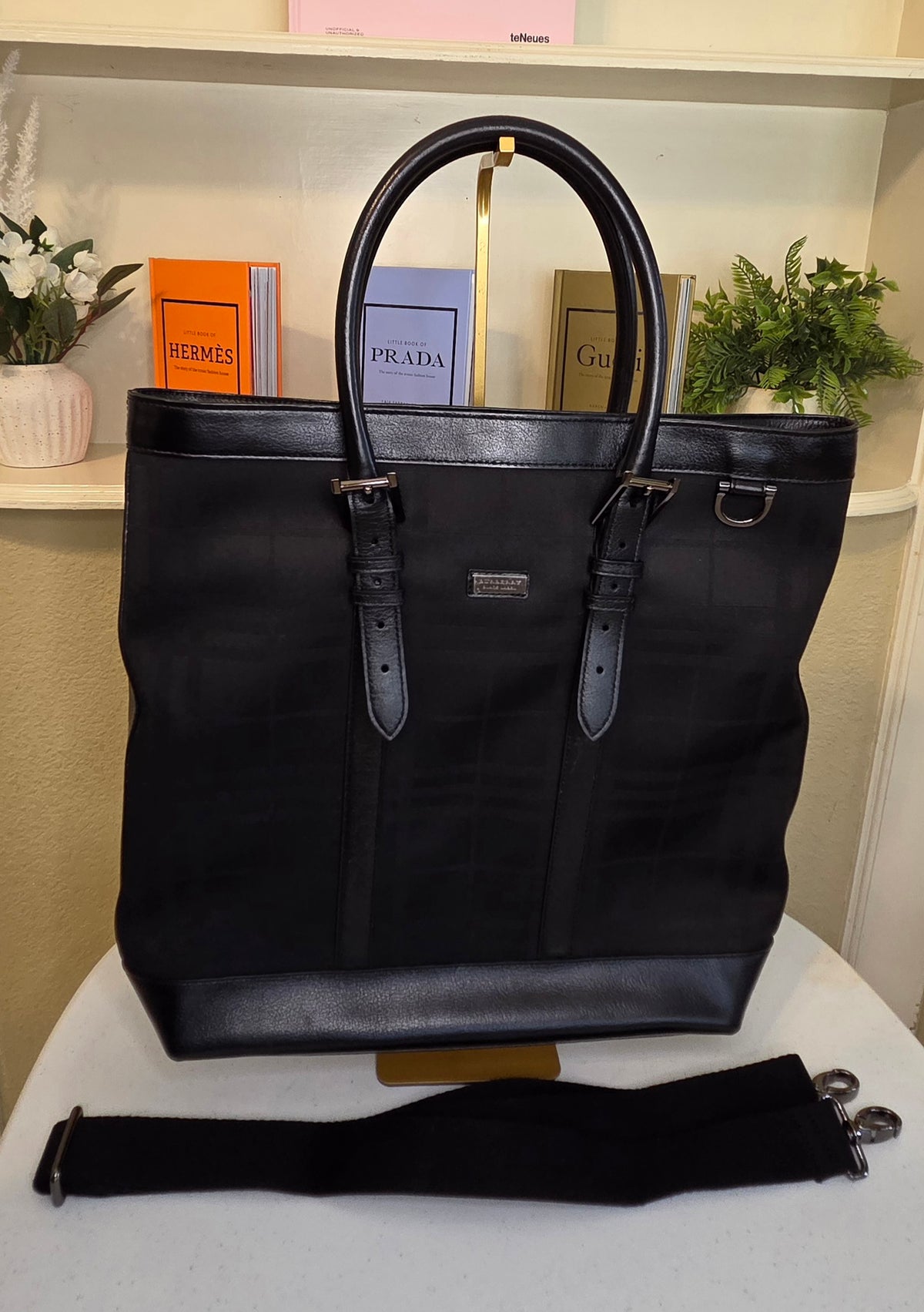 Pre-Loved Burberry Black Label Tote Bag