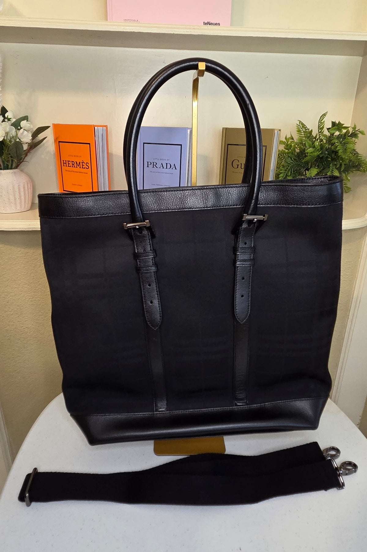Pre-Loved Burberry Black Label Tote Bag