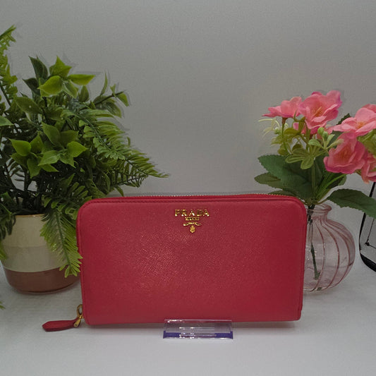 Pre-Loved Prada Saffiano Zip Around Wallet