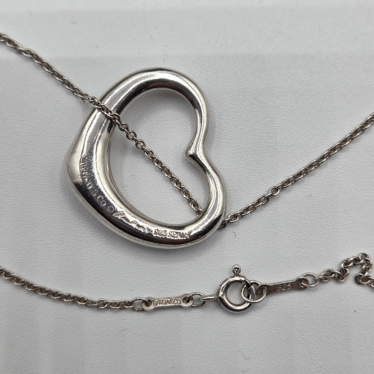 Pre-Loved Tiffany & Co. Elsa Peretti Open Heart Pendant Necklace – Sterling Silver